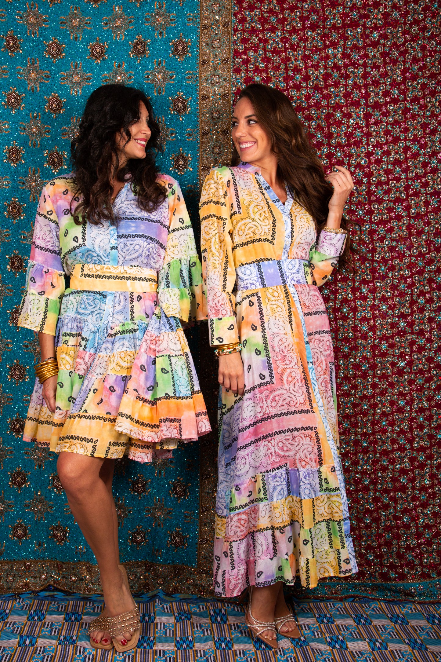 Robe longue Bandana print Tie Dye