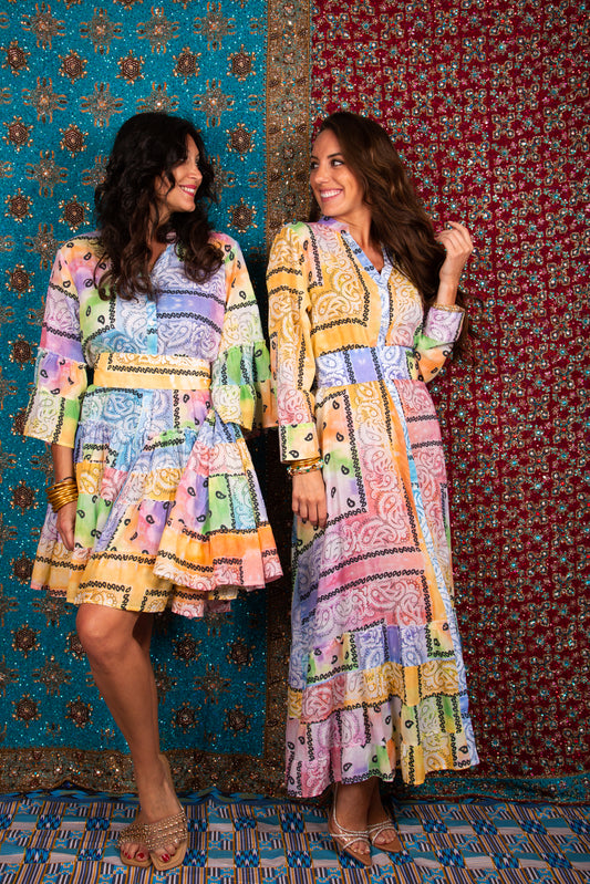 Robe longue Bandana print Tie Dye