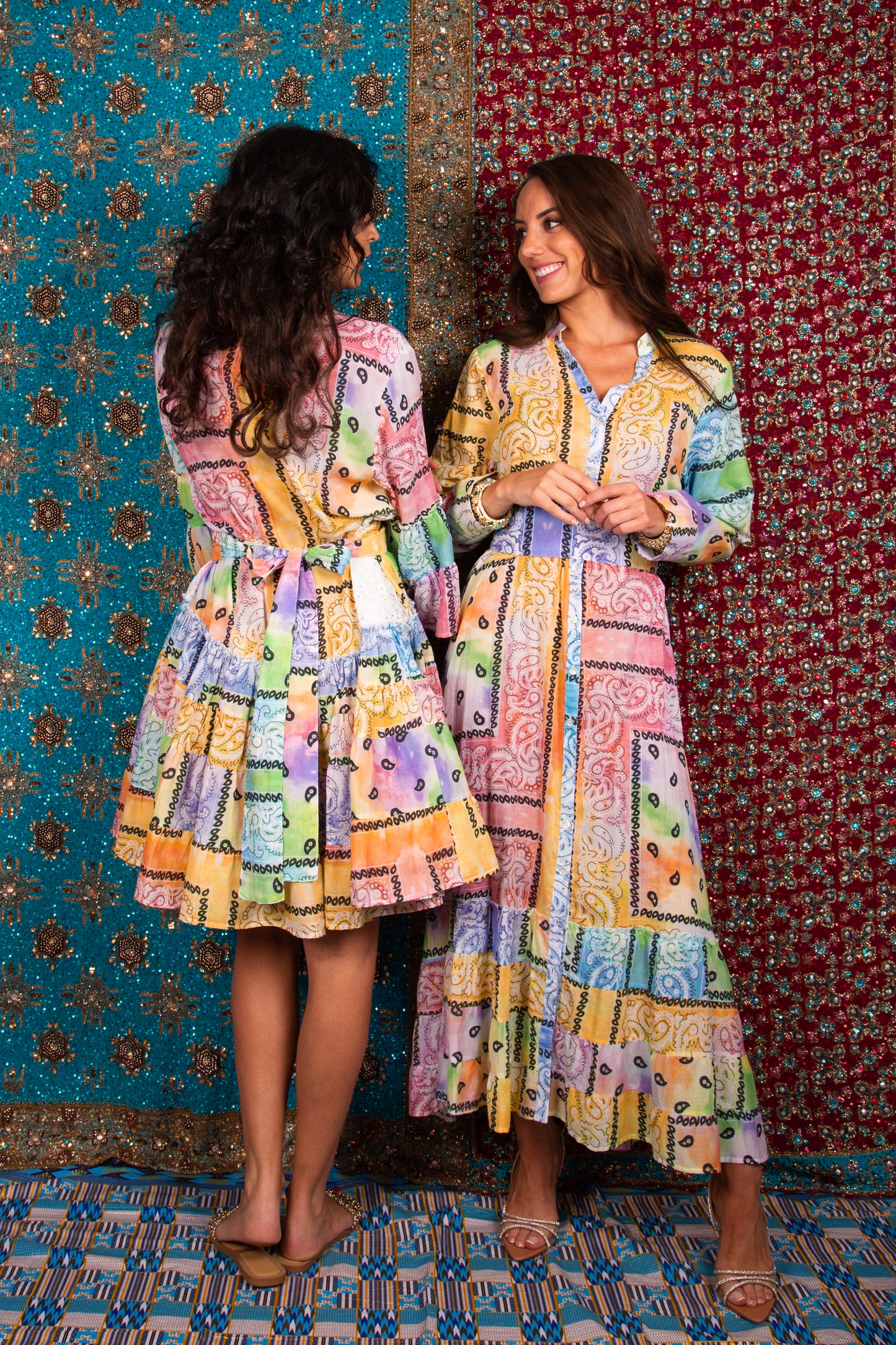Robe longue Bandana print Tie Dye