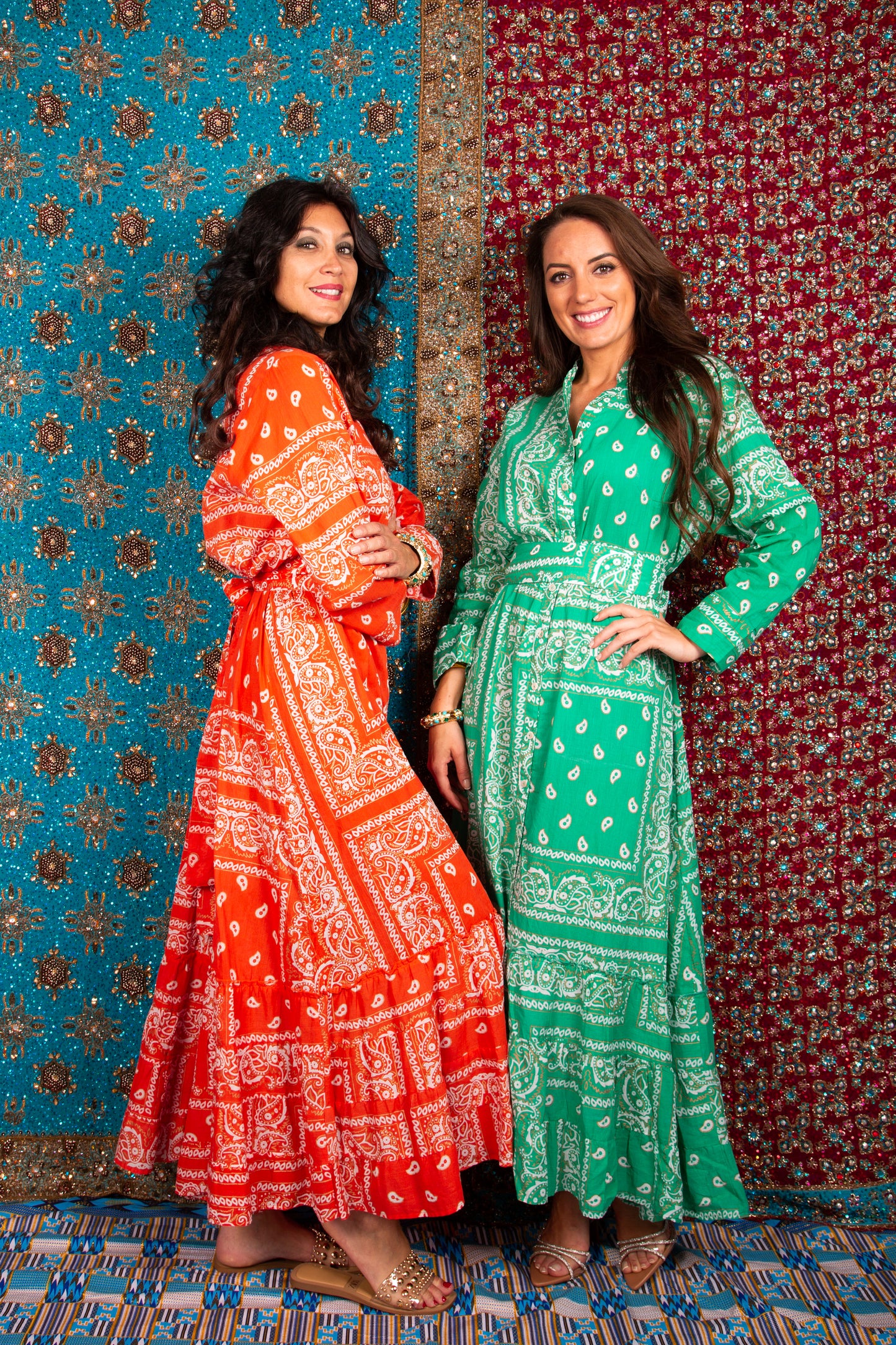 Robe longue Bandana print Tie Dye