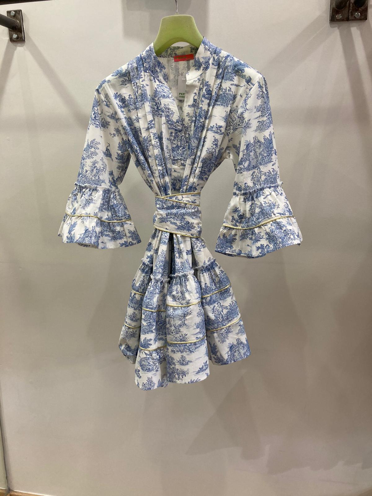 Toile de Jouy Pompadour short dress