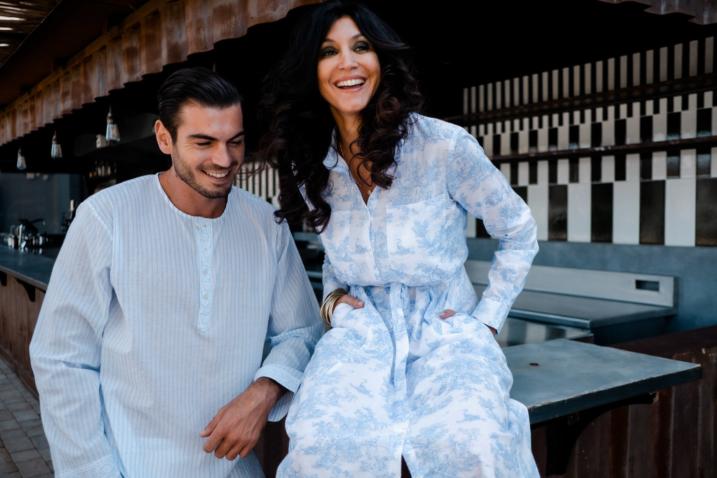 Midi dress toile de jouy Chachou